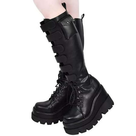 TANGNADE Women Shoes Women s Fashion Casual Mid-Tube Lace-Up High-Top Platform Kknight Boots Black 37
TANGNADE Women Shoes Women s Fashion Casual Mid-Tube Lace-Up High-Top Platform Kknight Boots Black 37