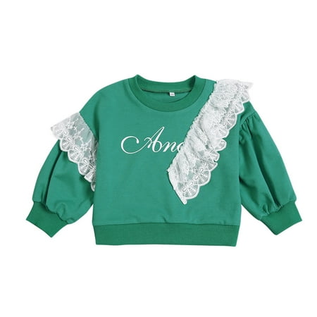 3Y Toddler Girl Clothes Little Girl Long Sleeve Letter Print Tops 4-5 Years Girl Fall Winter Tops Green
3Y Toddler Girl Clothes Little Girl Long Sleeve Letter Print Tops 4-5 Years Girl Fall Winter Tops Green