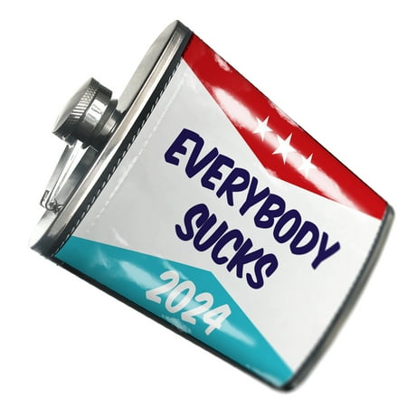 NEONBLOND Flask Funny Election Sign Everybody Sucks 2024