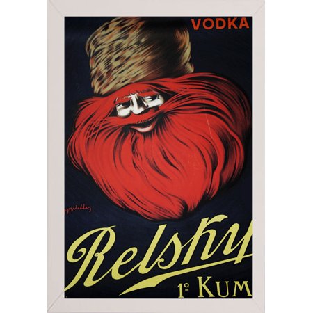 Belsky Vodka Ret-VINAPP133606 Framed Print 22"x14.75" by Vintage Apple Collection in a Affordable White Medium