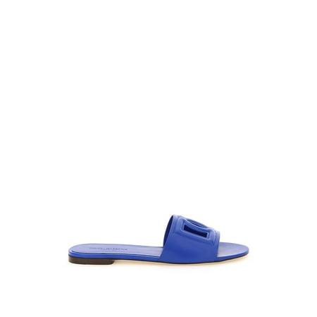 Dolce & Gabbana Leather Sliders With Logo Women