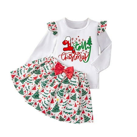 Chenyuanyuan Baby Girl Christmas Outfit Toddler Girls Letters Cartoon Chrismas Tree Printed Long Sleeve Romper Short Skirt with Headband 3PC Children s Suit Size 1-2 Years
Chenyuanyuan Baby Girl Christmas Outfit Toddler Girls Letters Cartoon Chrismas Tree Printed Long Sleeve Romper Short Skirt with Headband 3PC Children s Suit Size 1-2 Years