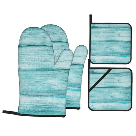 Oven Mitts and Pot Holders Sets 4 pcs Teal Turquoise Wood Non-Slip Oven Gloves Potholders Soft Quilted Lining Heat Resistant Gloves Hot Pads for Kitchen Cooking Baking 
Oven Mitts and Pot Holders Sets 4 pcs Teal Turquoise Wood Non-Slip Oven Gloves Potholders Soft Quilted Lining Heat Resistant Gloves Hot Pads for Kitchen Cooking Baking