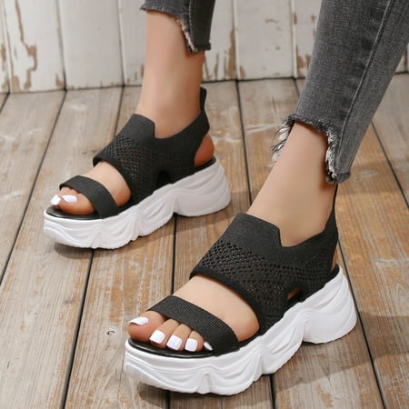 XIAQUJ Ladies Fashion Summer Solid Color Breathable Mesh Open Toe Thick Sole Beach Sandals Sandals for Women Black 8(40)
XIAQUJ Ladies Fashion Summer Solid Color Breathable Mesh Open Toe Thick Sole Beach Sandals Sandals for Women Black 8(40)