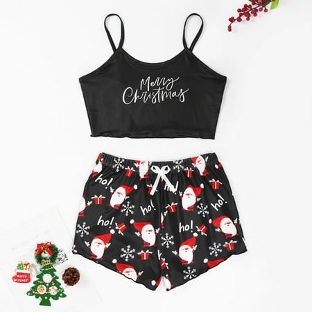 TWIFER Christmas Short For Women Women s 2PCS Sleepwear Set Christmas Pattern Christmas Santa Deers Print Lettuce Trim Cami Top Vest And Shorts Hot Pants Thin Pajama Set Sleepwear
TWIFER Christmas Short For Women Women s 2PCS Sleepwear Set Christmas Pattern Christmas Santa Deers Print Lettuce Trim Cami Top Vest And Shorts Hot Pants Thin Pajama Set Sleepwear