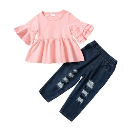 NZRVAWS Toddler Girls Outfits 2 Years Baby Girls Solid Color Top 3 Years Baby Girls Ripped Jeans Pants 2Pcs Winter Clothes Set Pink
NZRVAWS Toddler Girls Outfits 2 Years Baby Girls Solid Color Top 3 Years Baby Girls Ripped Jeans Pants 2Pcs Winter Clothes Set Pink