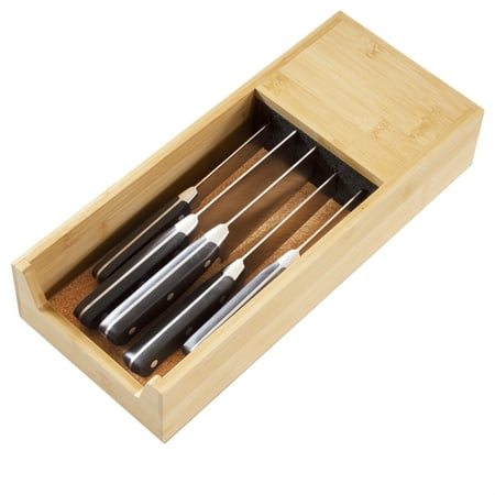 Totally Bamboo Universal Knife Caddy Organizer and Holder for Drawer or Countertop
