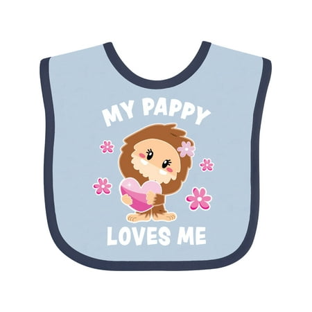 Inktastic My Pappy Loves Me with Bigfoot Gift Baby Girl Bib
