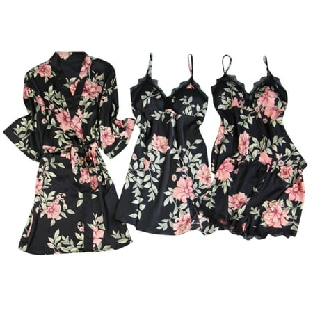 Intimates Wireless Rimless Pajamas Lace Nightdress Silk Underwear Women Sleepwear Polyester Simple Long Sleeve Shirts for Women Black
Intimates Wireless Rimless Pajamas Lace Nightdress Silk Underwear Women Sleepwear Polyester Simple Long Sleeve Shirts for Women Black