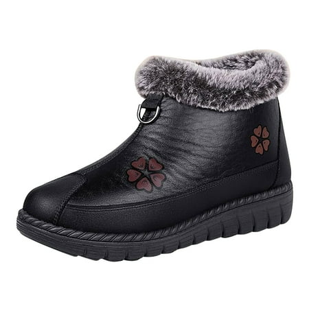 Fsqjgq Womens Boots Winter Ladies Fashion Solid Color Leather Printing Medium Snow Boots Plush Warm Flat Cotton Boots Womens Side Zip Winter Boots Black 39
Fsqjgq Womens Boots Winter Ladies Fashion Solid Color Leather Printing Medium Snow Boots Plush Warm Flat Cotton Boots Womens Side Zip Winter Boots Black 39