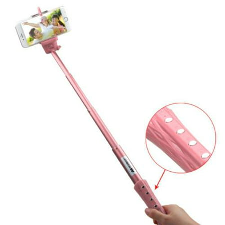 Insten Pink Selfie Stick (with Built-In Bluetooth Wireless Remote Shutter & Zoom In Out) 40\