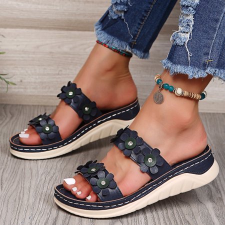 Ykohkofe Fashion Summer Women Sandals Wedge Heel Thick Sole Double Strap Flower Rhinestone Massage Insole
Ykohkofe Fashion Summer Women Sandals Wedge Heel Thick Sole Double Strap Flower Rhinestone Massage Insole