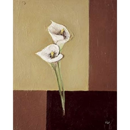 Calla lilly on brown Poster Print by Hedy