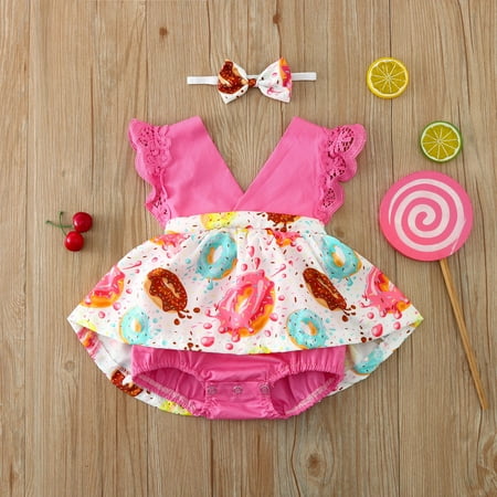 PEASKJP Girls Formal Dresses Children Girls Summer Short-Sleeved Boho Ruffled Flowy A-Line Pageant Dress Knee-Length Halter Dress for Girls Hot Pink 6-12 Months