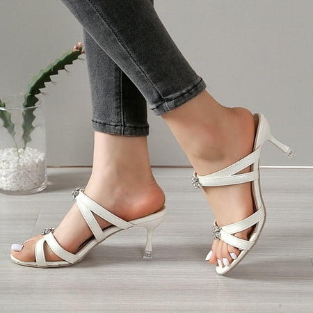 SUODUI Women s Slippers Women Sandals High Heel Sandals Slippers Open Toe Slim Heel Sandals Fashion Belt Diamond Women Sandals White 7.5
SUODUI Women s Slippers Women Sandals High Heel Sandals Slippers Open Toe Slim Heel Sandals Fashion Belt Diamond Women Sandals White 7.5