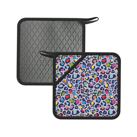 2PCS Pot Holders for Kitchen - Heat Resistant Silicone Pot Holders with Hanging Loop rainbow leopard spot print Non Slip Oven Hot Pads Potholders for Decor Baking Cooking Kitchen
2PCS Pot Holders for Kitchen - Heat Resistant Silicone Pot Holders with Hanging Loop rainbow leopard spot print Non Slip Oven Hot Pads Potholders for Decor Baking Cooking Kitchen