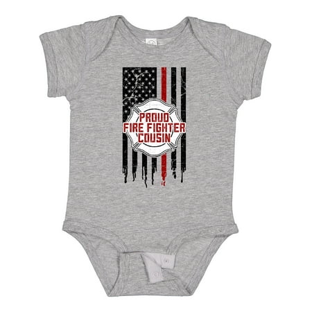 Inktastic Proud Firefighter Cousin Gift Baby Boy or Baby Girl Bodysuit
