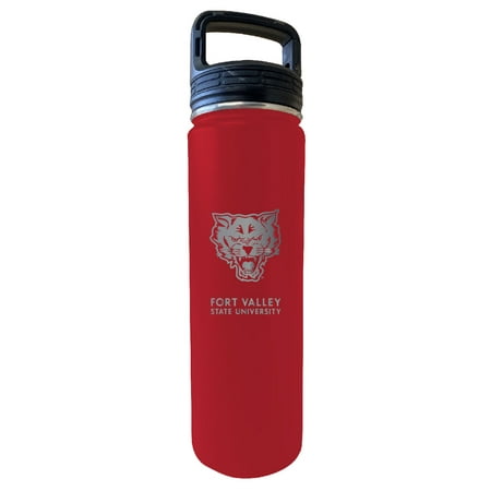 Fort Valley State University 32 Oz Engraved Red Insulated Double Wall Stainless Steel Water Bottle Tumbler