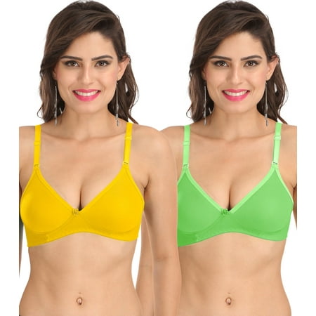 Ossirrio Women s Everyday Non Padded Non Wired 3/4th Coverage T-Shirt Bra with Free Transparent Strap Green Yellow
Ossirrio Women s Everyday Non Padded Non Wired 3/4th Coverage T-Shirt Bra with Free Transparent Strap Green Yellow