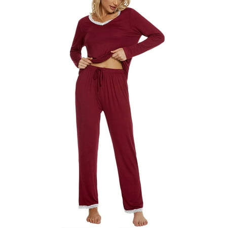 cheibear Women s Sleepwear V Neck Lace Nightwear with Pants Loungewear Pajama Set
cheibear Women s Sleepwear V Neck Lace Nightwear with Pants Loungewear Pajama Set