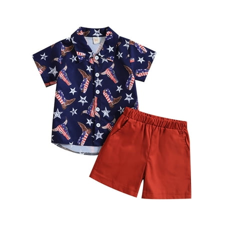Xingqing 4th of July Baby Boy Clothes American Flag Short Sleeve Button Down Shirt Shorts 2Pcs Outfits
Xingqing 4th of July Baby Boy Clothes American Flag Short Sleeve Button Down Shirt Shorts 2Pcs Outfits