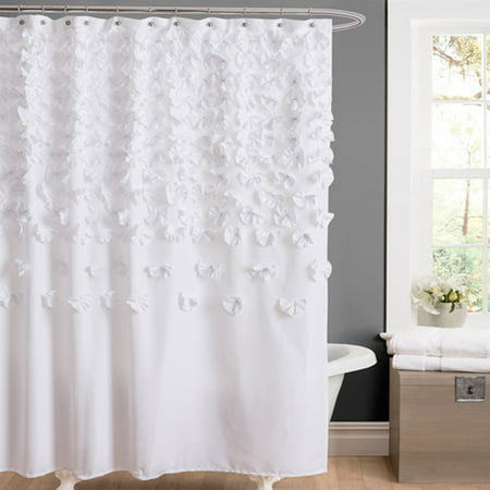 Essential Living Lucia Shower Curtain, White