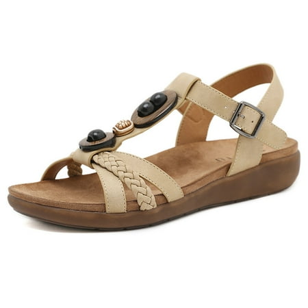 Sarairis Vintage Women s Summer T-Strap Sandals Comfort Walk No-slip Resistant Beach Sandals for Everyday Apricot
Sarairis Vintage Women s Summer T-Strap Sandals Comfort Walk No-slip Resistant Beach Sandals for Everyday Apricot