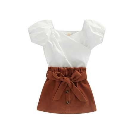 Sunisery Toddler Baby Girl Summer Clothes Set Short Sleeve Tops Corduroy A-line Mini Button Skirt Outfits White 2-3 Years
Sunisery Toddler Baby Girl Summer Clothes Set Short Sleeve Tops Corduroy A-line Mini Button Skirt Outfits White 2-3 Years