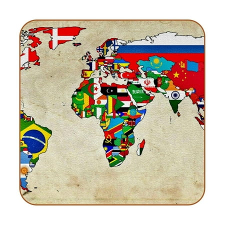OWNTA Vintage World Map Flag Pattern Premium 6-Piece Square Coaster Set in Microfiber Leather - Non-Slip & Absorbent Cup Mats
OWNTA Vintage World Map Flag Pattern Premium 6-Piece Square Coaster Set in Microfiber Leather - Non-Slip & Absorbent Cup Mats