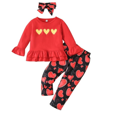 Toddler Girls Outfit Kids Baby Clothes 3Pcs Valentine‘S Day Letter Heart Printed Autumn Tops Ruffles Long Sleeve Pants Pulllover Outfits
Toddler Girls Outfit Kids Baby Clothes 3Pcs Valentine‘S Day Letter Heart Printed Autumn Tops Ruffles Long Sleeve Pants Pulllover Outfits
