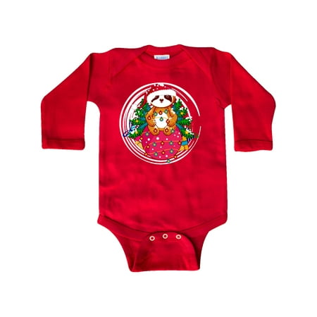 Inktastic Christmas Sloth Gift Baby Boy or Baby Girl Long Sleeve Bodysuit