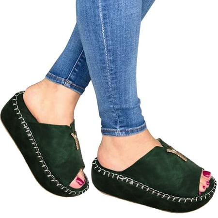 Aayomet Womens House Slippers Wedges Shoes Women Sandals Comfort With Elastic Ankle Strap Casual Bohemian Beach Shoes Slip On Green 9
Aayomet Womens House Slippers Wedges Shoes Women Sandals Comfort With Elastic Ankle Strap Casual Bohemian Beach Shoes Slip On Green 9