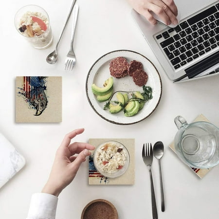 KXMDXA American Flag Eagle Set of 8 Coaster for Drinks Absorbent Ceramic Stone Coasters Cup Mat with Cork Base for Home Kitchen Room Coffee Table Bar Decor
KXMDXA American Flag Eagle Set of 8 Coaster for Drinks Absorbent Ceramic Stone Coasters Cup Mat with Cork Base for Home Kitchen Room Coffee Table Bar Decor