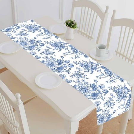 PKQWTM Blue Flowers Peonies Roses Sweet Peas Bell Cotton and Linen Table Runner Kitchen Dining Room Supplies Size 14x72 Inch
PKQWTM Blue Flowers Peonies Roses Sweet Peas Bell Cotton and Linen Table Runner Kitchen Dining Room Supplies Size 14x72 Inch