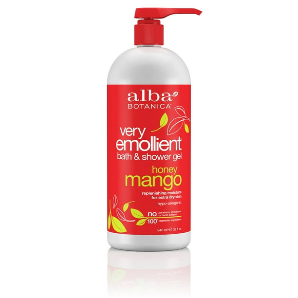 Alba Botanica Very Emollient Honey Mango Bath & Shower Gel, 32 oz.