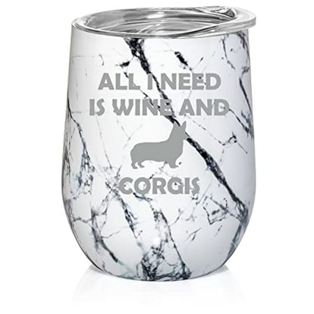 12 oz Double Wall Vacuum Insulated Stainless Steel Stemless Wine Tumbler Glass Coffee Travel Mug With Lid All I Need Is Wine And Corgis Funny (Black White Marble)
12 oz Double Wall Vacuum Insulated Stainless Steel Stemless Wine Tumbler Glass Coffee Travel Mug With Lid All I Need Is Wine And Corgis Funny (Black White Marble)