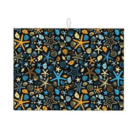 Dish Drying Mat Colorful Blue Shell Absorbent Microfiber Kitchen Mat Heat Resistant Drying Mat Kitchen Counter for Dishes Utensils Pots Pans Drainer Mats 18x24in
Dish Drying Mat Colorful Blue Shell Absorbent Microfiber Kitchen Mat Heat Resistant Drying Mat Kitchen Counter for Dishes Utensils Pots Pans Drainer Mats 18x24in