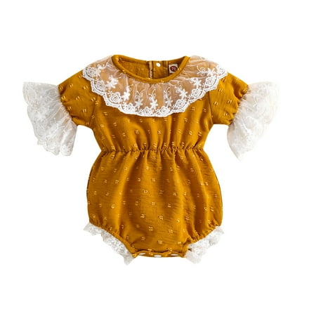 Musuos Baby Girl Summer Jumpsuit Lace Short Sleeves Crew Neck Dot Romper Bodysuit Outdoor Wear
Musuos Baby Girl Summer Jumpsuit Lace Short Sleeves Crew Neck Dot Romper Bodysuit Outdoor Wear