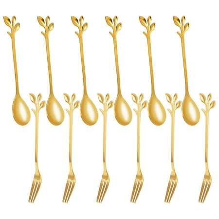 12Pcs Dessert Spoon and Fork Set Stainless Steel Mixing Spoon Cake Forks for Home Kitchen Fruit
12Pcs Dessert Spoon and Fork Set Stainless Steel Mixing Spoon Cake Forks for Home Kitchen Fruit