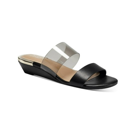 Alfani Womens Tilley Leather Slip On Wedge Sandals