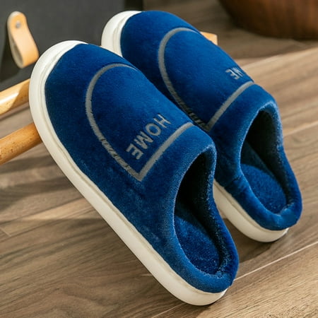 Winter Couples Men Warm Home Baotou Plush Soft Bottom Comfortable Solid Color Flat Cotton Slippers Navy 9.5
Winter Couples Men Warm Home Baotou Plush Soft Bottom Comfortable Solid Color Flat Cotton Slippers Navy 9.5