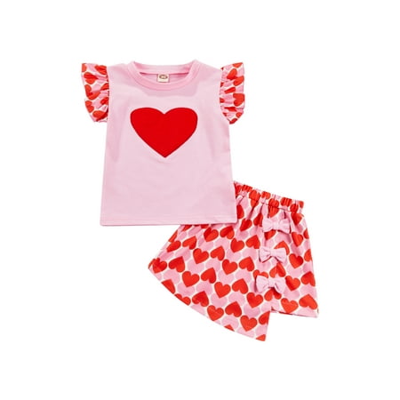 Canrulo Valentine s Day Toddler Baby Girls Outfits Heart Printed Top Flying Sleeve T-Shirt Mini Skirt Clothes Pink 3-4 Years
Canrulo Valentine s Day Toddler Baby Girls Outfits Heart Printed Top Flying Sleeve T-Shirt Mini Skirt Clothes Pink 3-4 Years