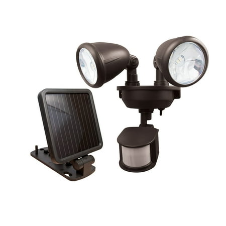 Maxsa Innovations Solar-Powered Dual Head LED Security Light Dark Bronze