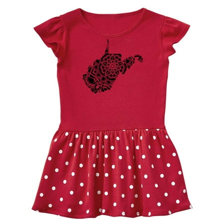 Inktastic West Virginia Silhouette Mandala Gift Baby Girl Dress