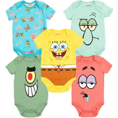 

SpongeBob SquarePants Squidward Plankton Patrick Baby Boys 5 Pack Bodysuit 24 Months