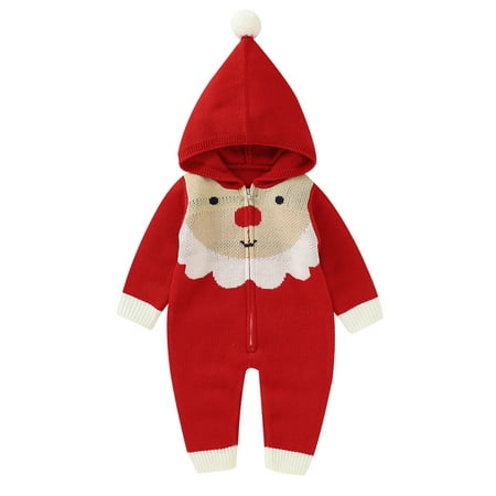 Canrulo Newborn Baby Boys Girls Christmas Outfit Santa Knit Sweater Hoodie Romper Long Sleeve Xmas Jumpsuit Red 0-3 Months
Canrulo Newborn Baby Boys Girls Christmas Outfit Santa Knit Sweater Hoodie Romper Long Sleeve Xmas Jumpsuit Red 0-3 Months