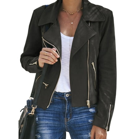 Blibea Short Jackets for Women Irregular Zipper Scrub Faux Leather Moto Biker Jacket Coat
Blibea Short Jackets for Women Irregular Zipper Scrub Faux Leather Moto Biker Jacket Coat