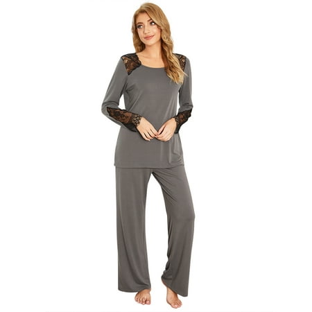 Clearance Women s Lace Two-Piece Lounge Set Casual Long Sleeve Tops Sleepshirt Comfy Pajamas Bottoms Sets Super Soft Sleepwear Pjs Pajamas Set Loungewear Sets Casual Nightwear Sets XS-XL Gray
Clearance Women s Lace Two-Piece Lounge Set Casual Long Sleeve Tops Sleepshirt Comfy Pajamas Bottoms Sets Super Soft Sleepwear Pjs Pajamas Set Loungewear Sets Casual Nightwear Sets XS-XL Gray