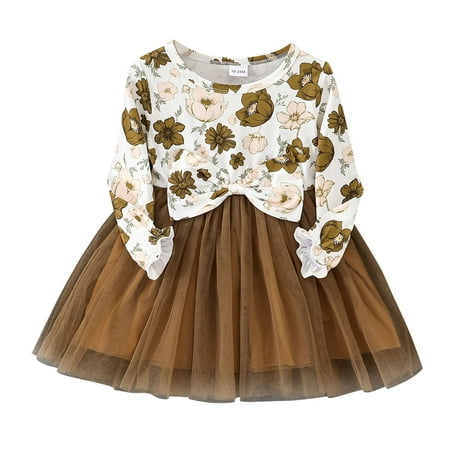 Zlekejiko Girls Child Long Sleeve Flowers Prints Tulle Dresses Bow Tie Princess Dress
Zlekejiko Girls Child Long Sleeve Flowers Prints Tulle Dresses Bow Tie Princess Dress