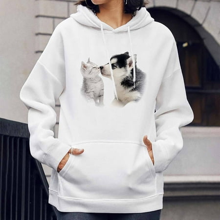 Simplmasygenix Hoodies for Women Plus Size Women s Dog Print Shirt Solid Color Fashion Long Sleeve Round Neck Hooded Sweater
Simplmasygenix Hoodies for Women Plus Size Women s Dog Print Shirt Solid Color Fashion Long Sleeve Round Neck Hooded Sweater